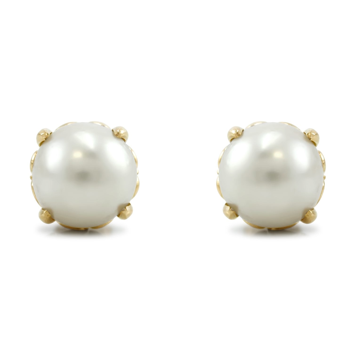 pearl earrings gold stud