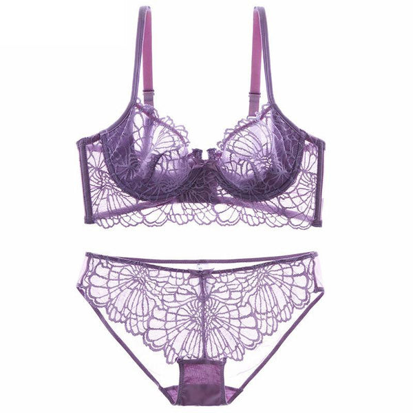 purple bra and underwear set