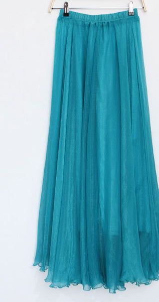 Fashion Women Chiffon Maxi Skirt 