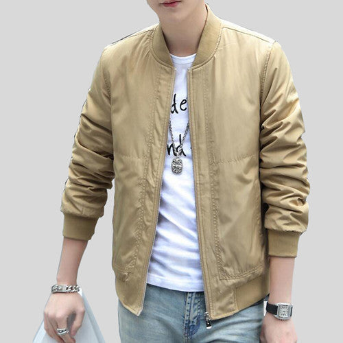 Men's Jacket Fashion Long Sleeve Male Coats Slim Fit Solid Casual ...