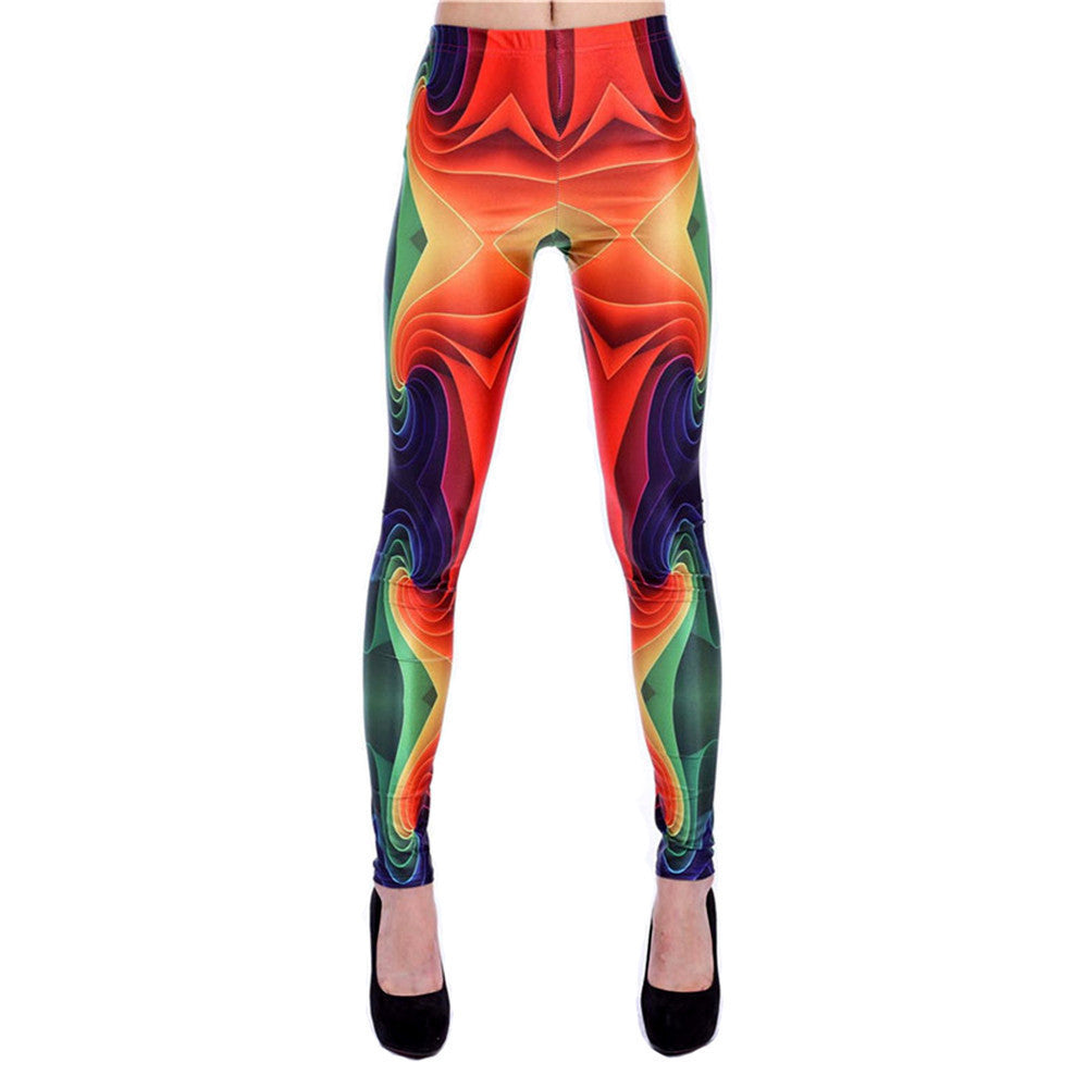 Women Colorful Universe Leggings Galaxy Space Print Leggings