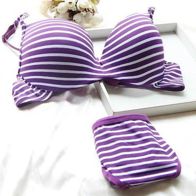 purple bra and underwear set