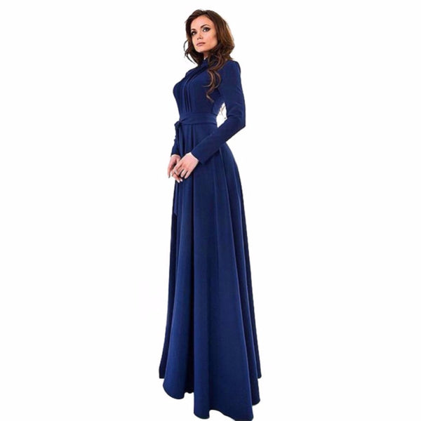 Lady Dresses Women Chiffon Long Sleeve Slim Fit Dress Party Long