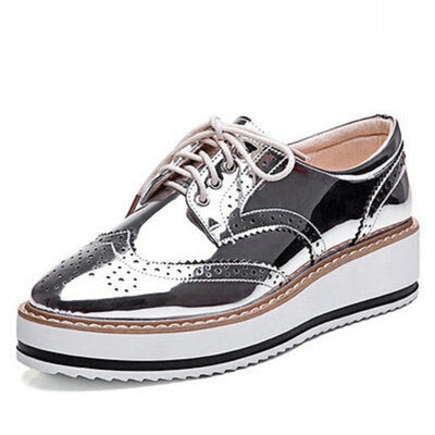 Womens Winged Oxford Lace Up Striped 