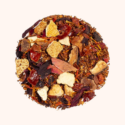 Rooibos Rising by Um'Licious Me loose leaf tea sample circle