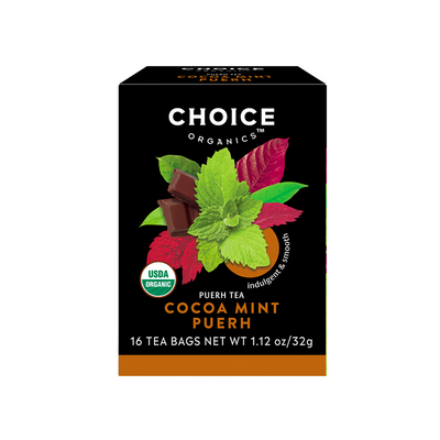 Choice Organics - Cocoa Mint Puerh tea bags box