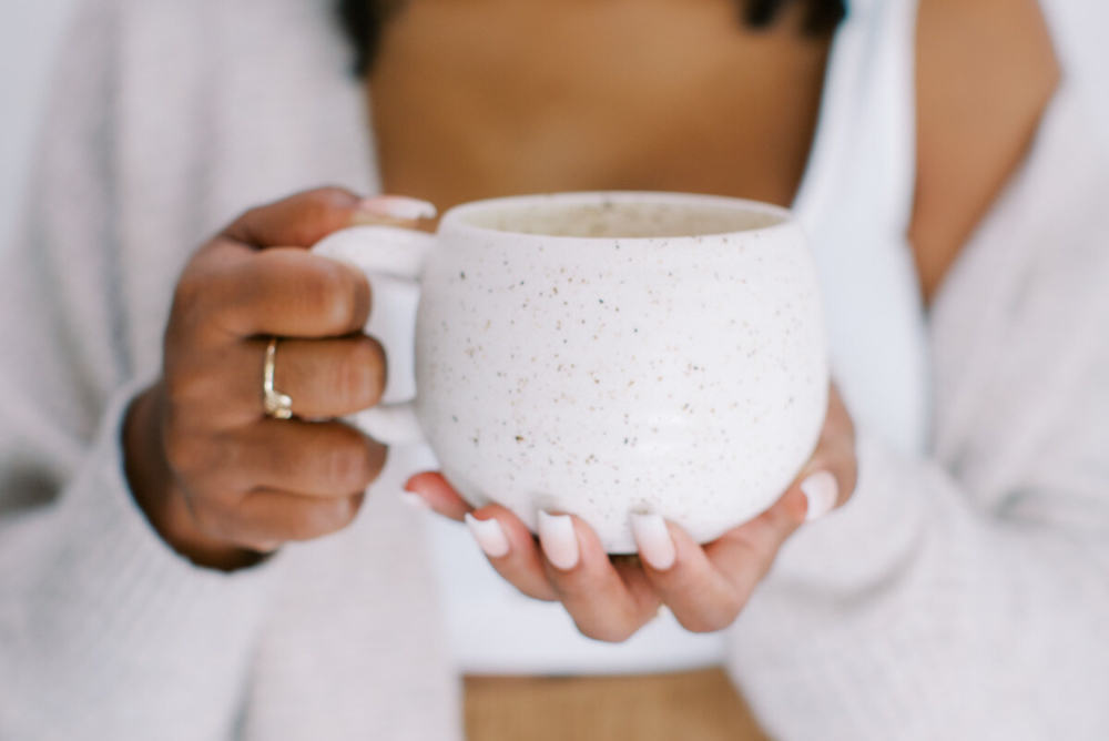 Woman holding a mug of tea