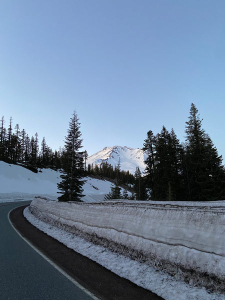 The road to Bunny Flats trailhead on Mount Shasta