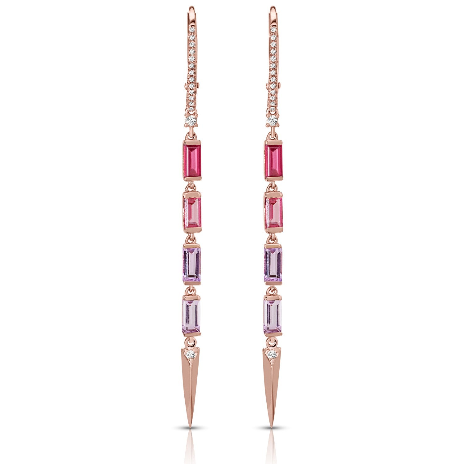 14L Rose Gold Couture Gemstone Earrings