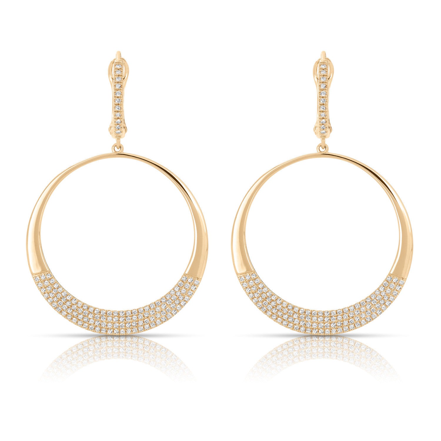 14K Couture Diamond Pave Circle Earrings