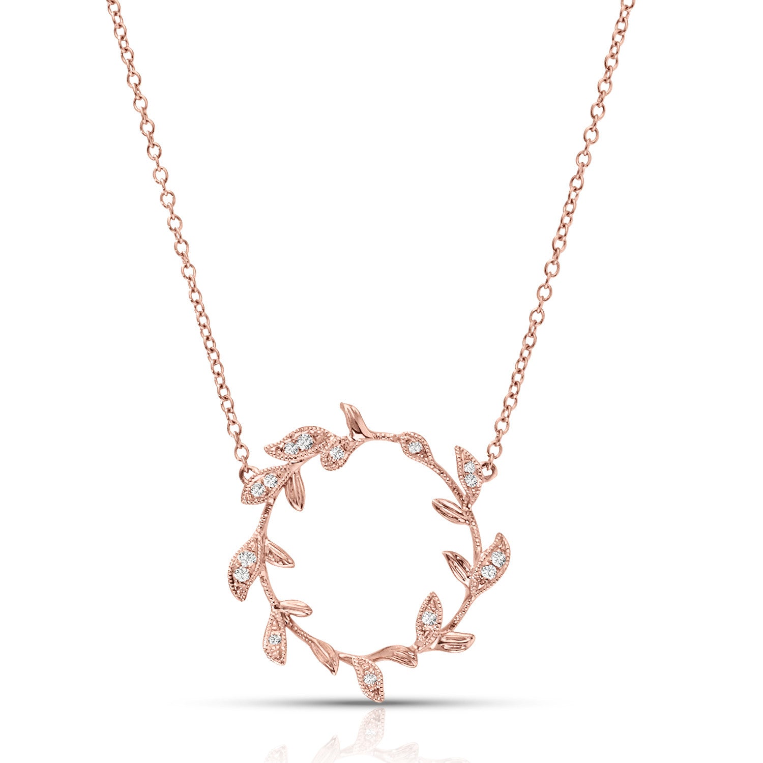 14K Couture Rose Gold Diamond Wreath Necklace