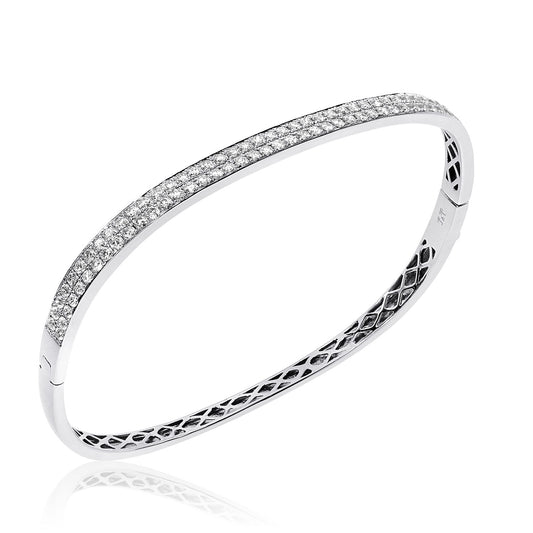 Flower Diamond Flexible Bangle Bracelet (0.43 ct.) in 14K Gold