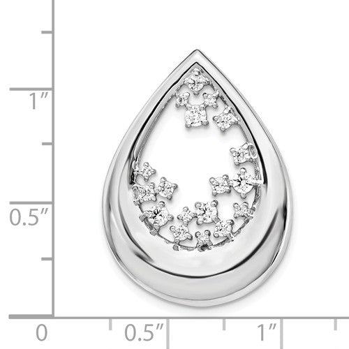 14k White Gold 1/2ct. Diamond Fancy Teardrop Necklace