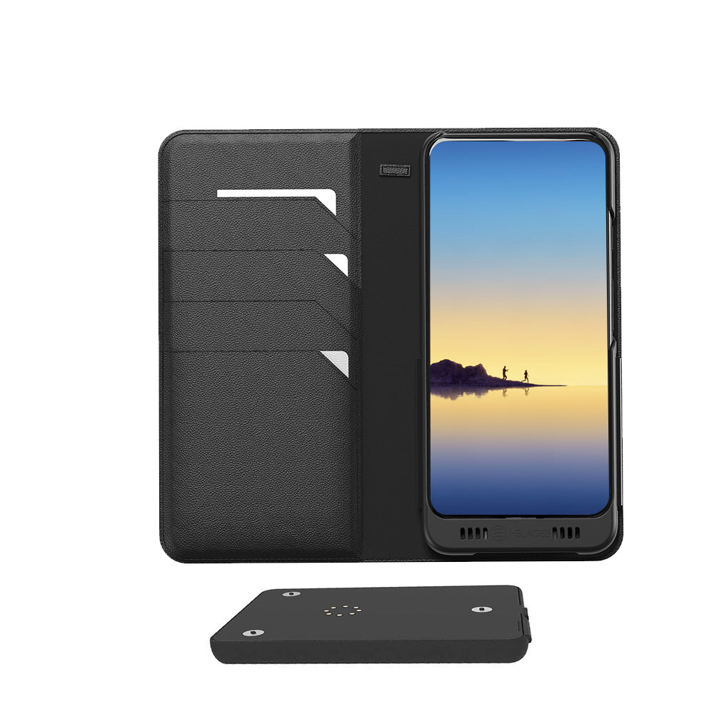 Galaxy Note 8 Leather Wallet Smart case +Battery, +Memory, +SDcard & EnviroSensor ++