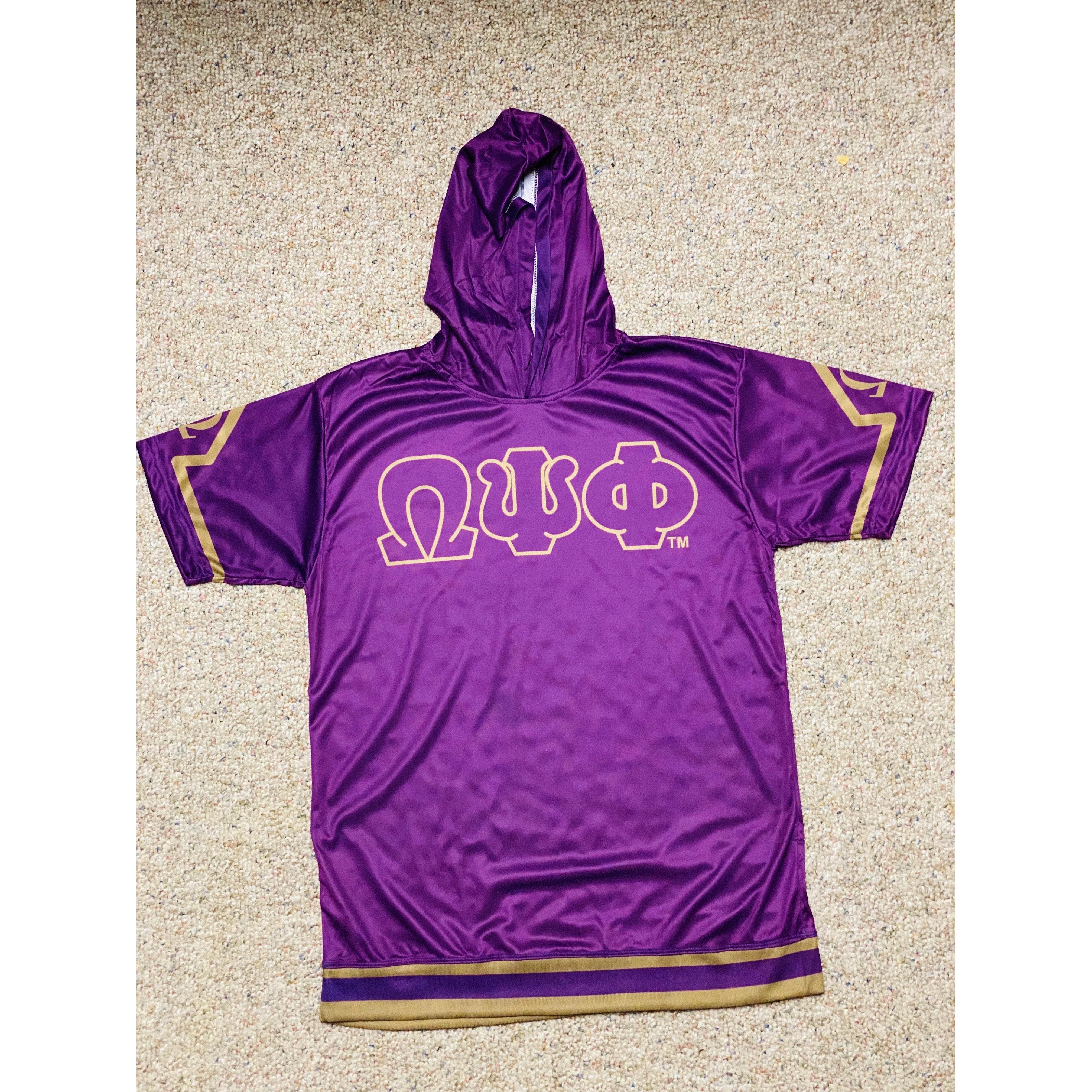 purple short sleeve hoodie