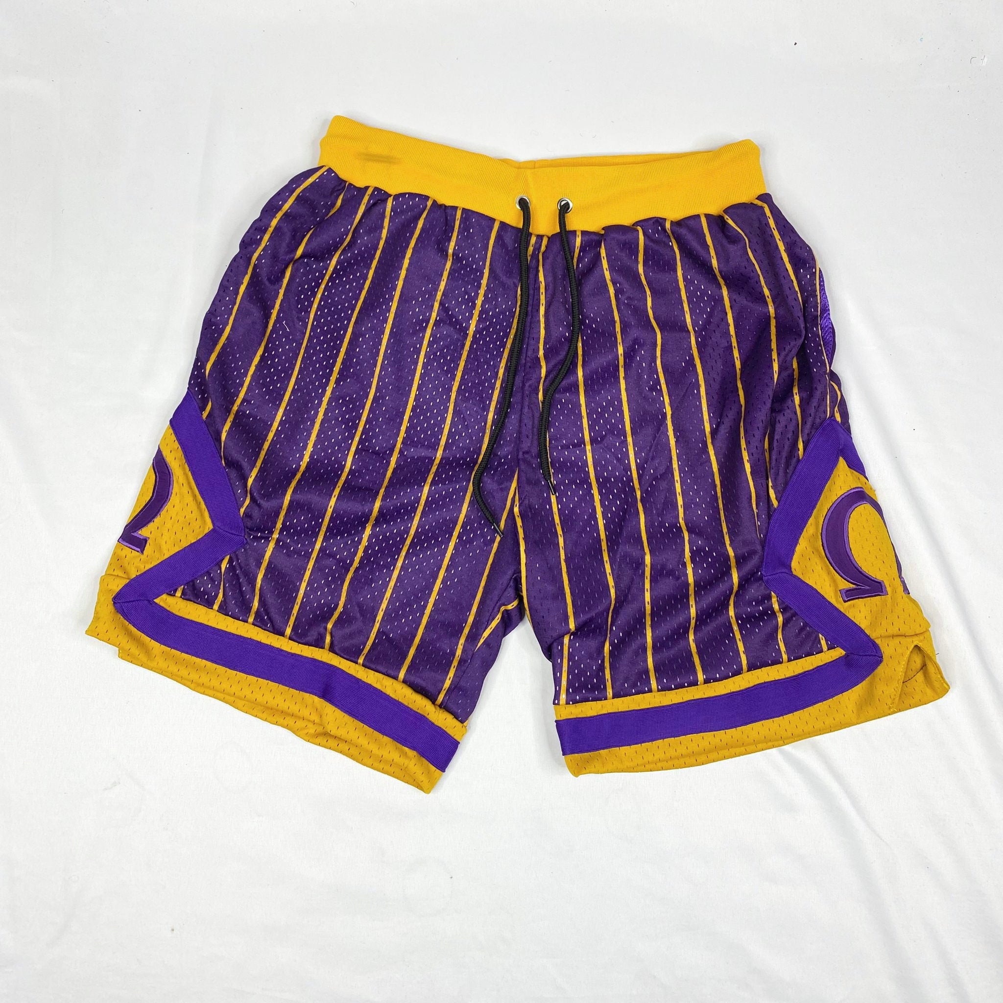 Omega Pinstripe Heavy Mesh Shorts | The King McNeal Collection