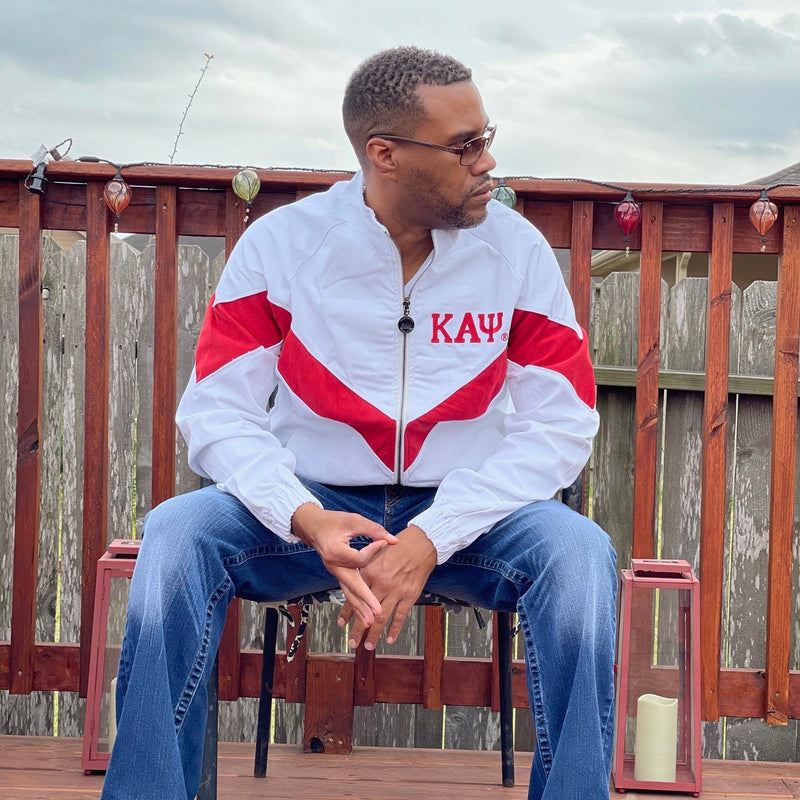 Kappa White Denim Red Suede Jacket The King McNeal Collection