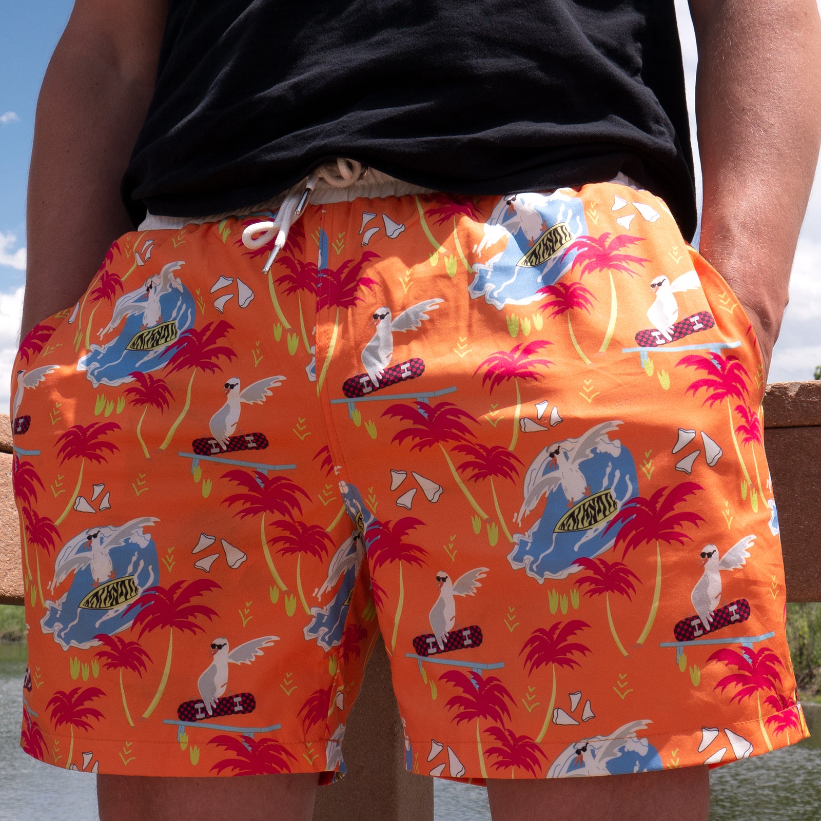 retro swim shorts womens