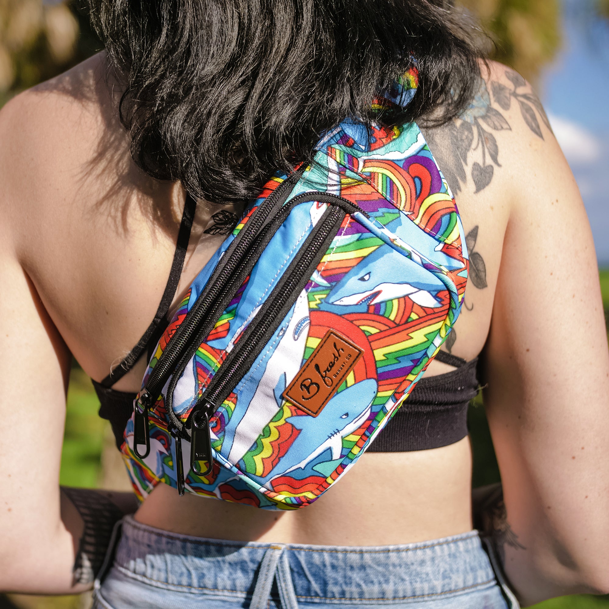 80's Table Top Pattern Bar Pizza Fanny Pack –