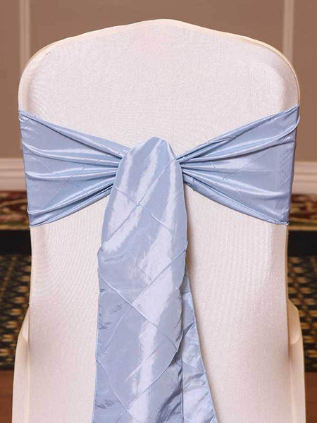 Wedgwood Color Pintuck Sash Example Rental by Royal Table Settings