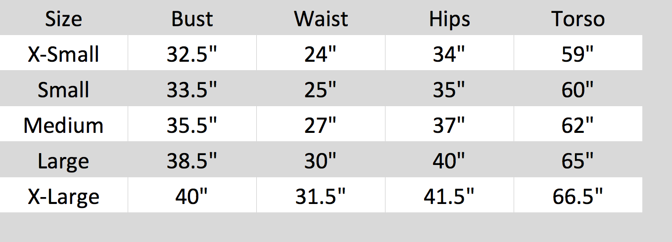 Kendall And Swim Size Chart