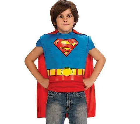 Rubie's Deluxe DC Comics Black Superman Man Of Steel Halloween Fancy-Dress  Costume for Child, Big Boys L (12-14) 