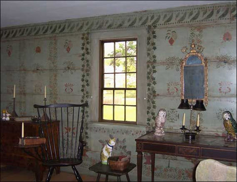 Stenciled decorations on colonial-era furniture