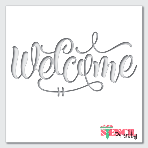 Ornate Country Welcome Stencil Porch Sign Template — Stencil Me Pretty