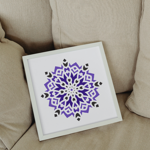 12 Flower Stencil - Large Mandala Stencil for dot mandala canvas