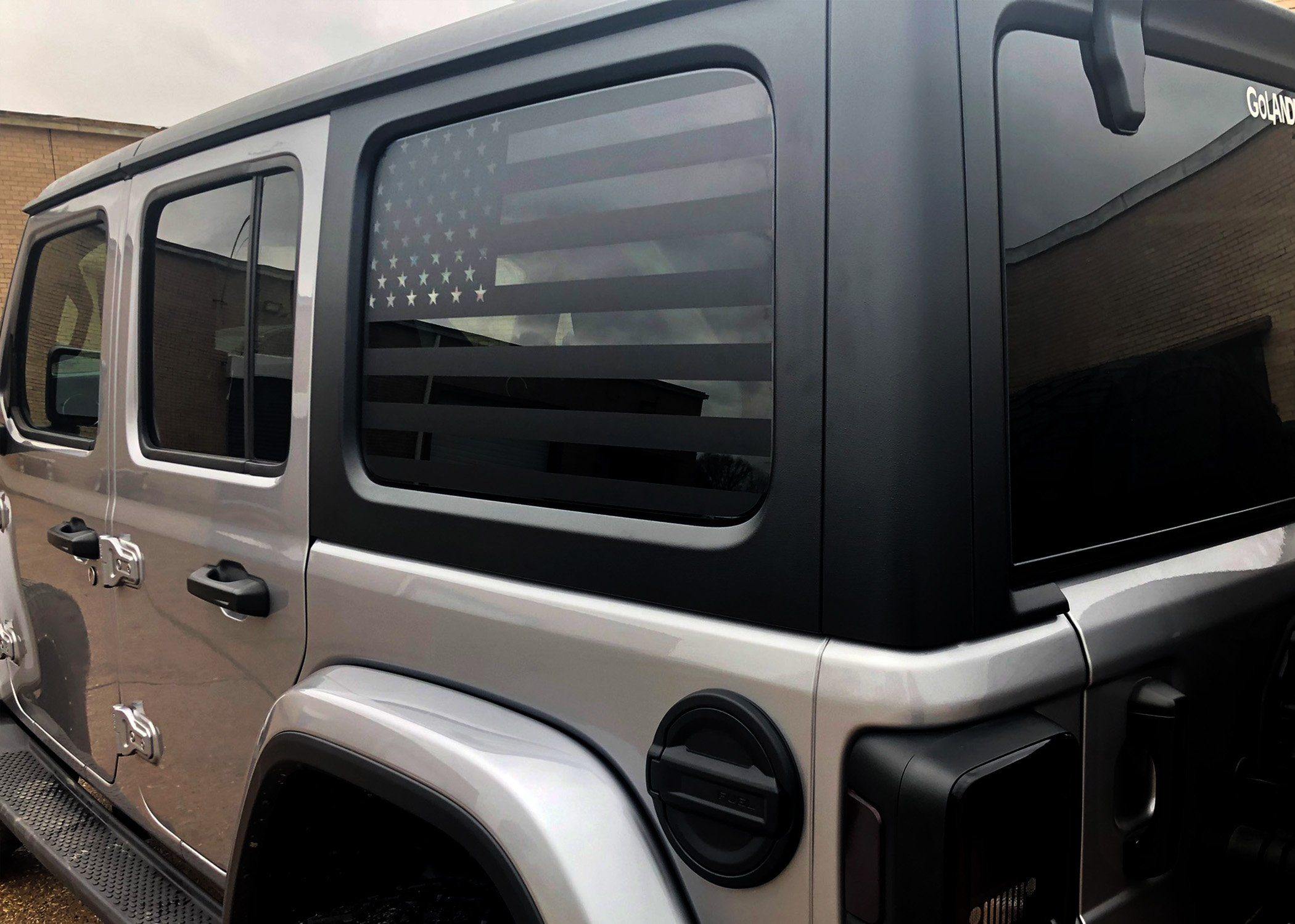 2018+ Jeep Wrangler Rear Side Window Flag Decal — Luxe Auto Concepts