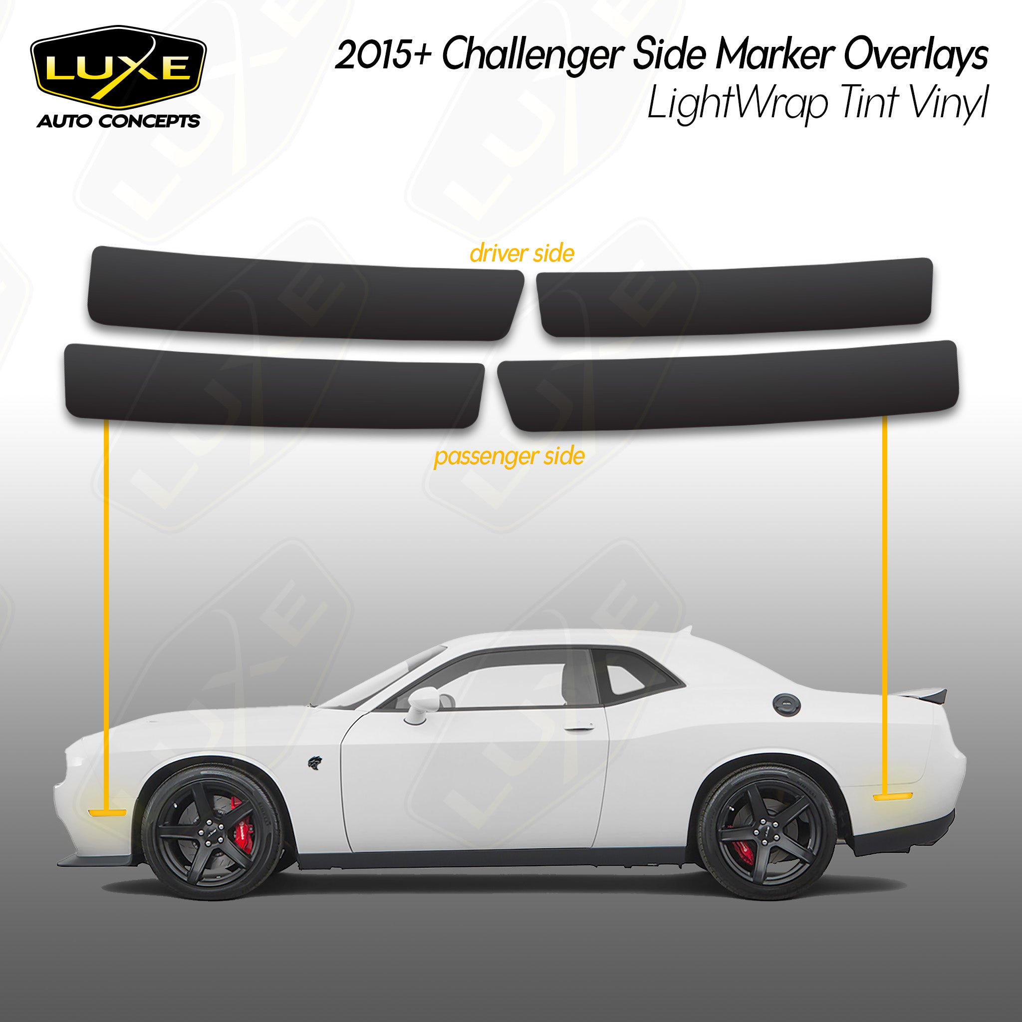 2015 Challenger Side Marker Overlays LightWrap Tint Vinyl AUTO CONCEPTS 