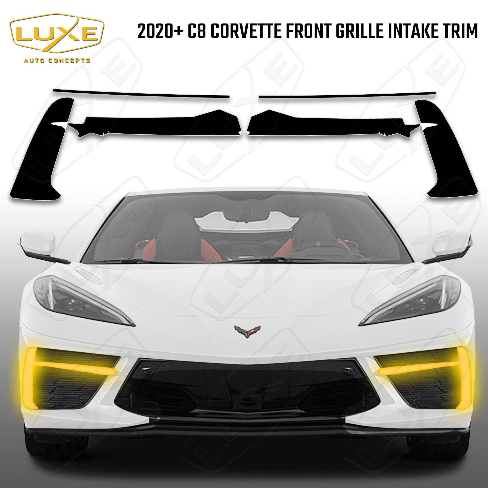 2020+ C8 Corvette Front Grille Intake Trim Decals  2020 C8 CORVETTE FRONT GRILLE INTAKE TRIM 