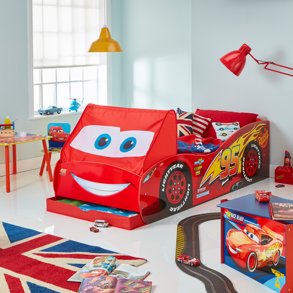 lightning mcqueen cars single bed with storage