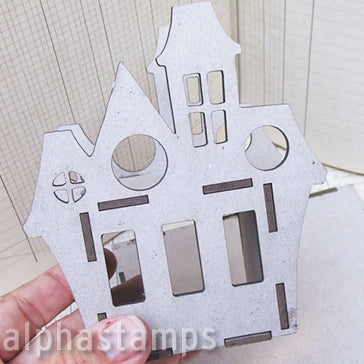 Tealight Haunted House Kit with Base | Alpha Stamps