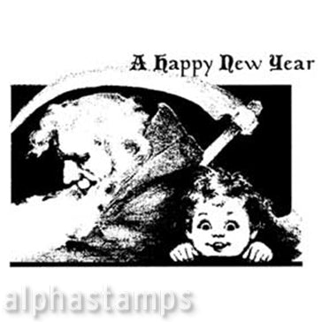 Happy New Year Rubber Stamp