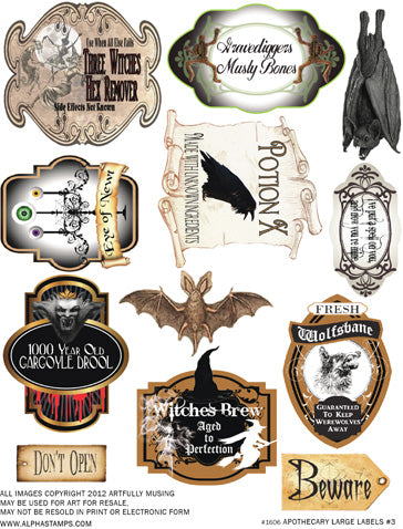 Apothecary Labels #1 Collage Sheet