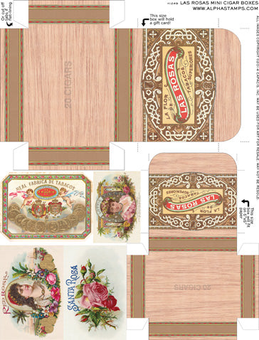 las rosas mini cigar boxes collage sheet alpha stamps