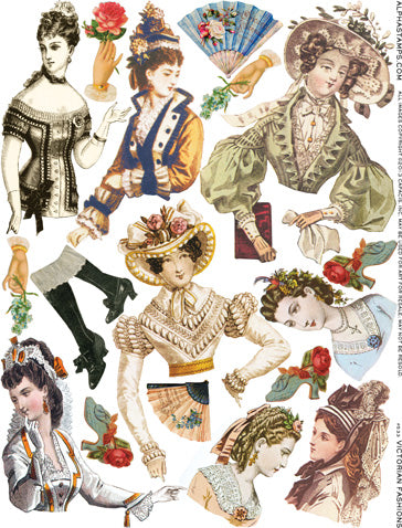 Victorian Fashions Collage Sheet | Alpha Stamps