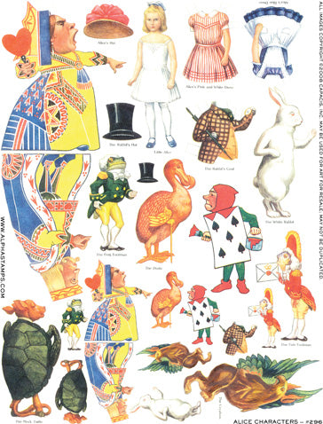 Alice Characters Collage Sheet | Alpha Stamps
