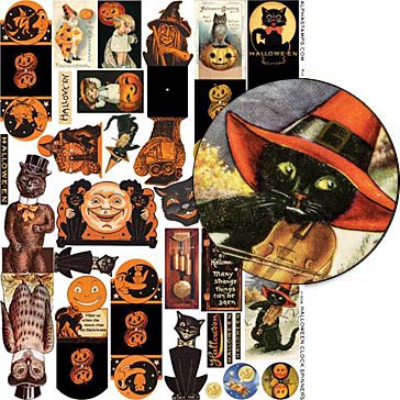 Halloween Clock Spinners Collage Sheet | Alpha Stamps