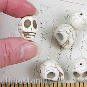 The Beadery 250ct Antique White Skull Beads