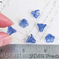 10x6mm Acrylic Bell Flower Beads - Montana Blue