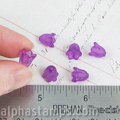 9mm Acrylic Tulip Beads - Purple Amethyst