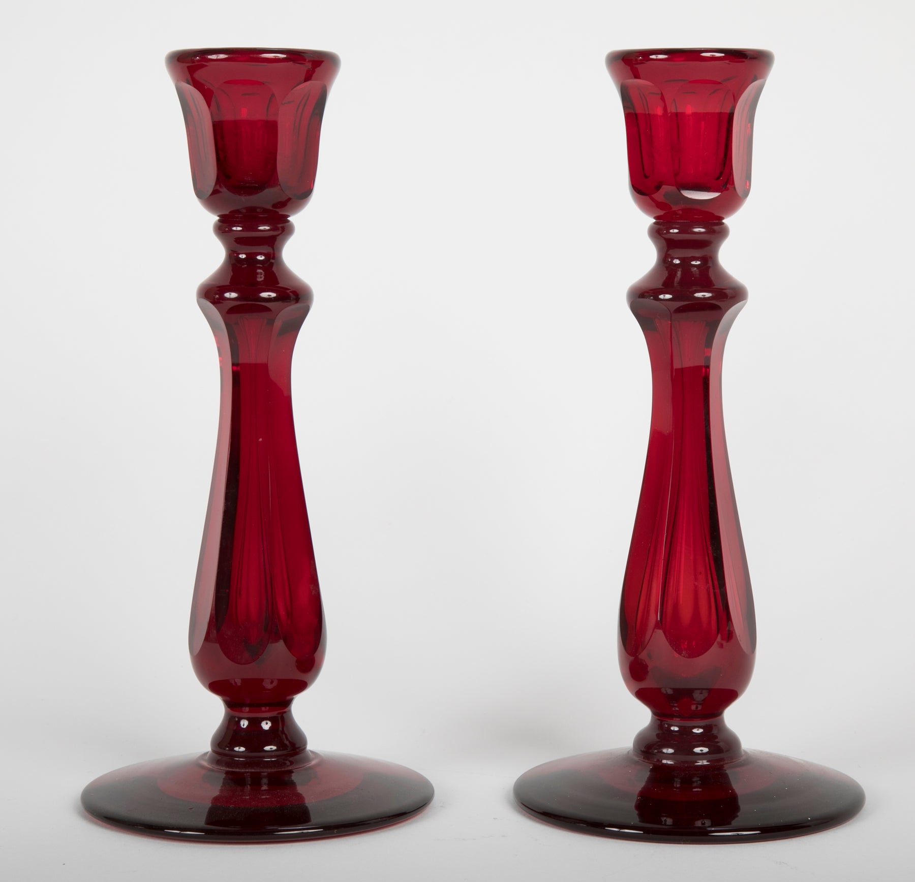 Set of Ruby Glass Candlesticks – Avery & Dash Collections