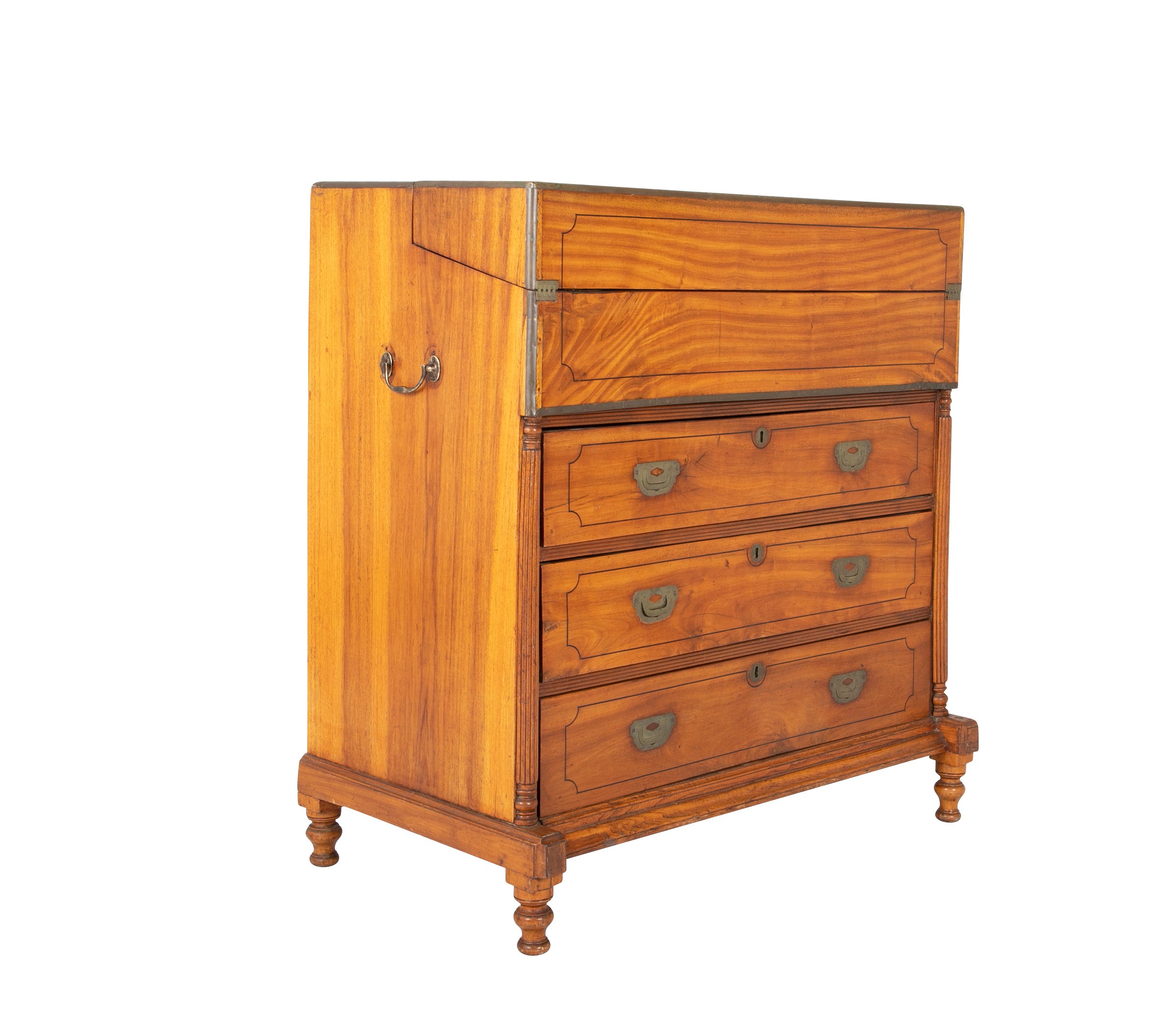 Mid 19th Century Chinese Export Camphorwood One Piece Campaign Chest Avery Dash Collections