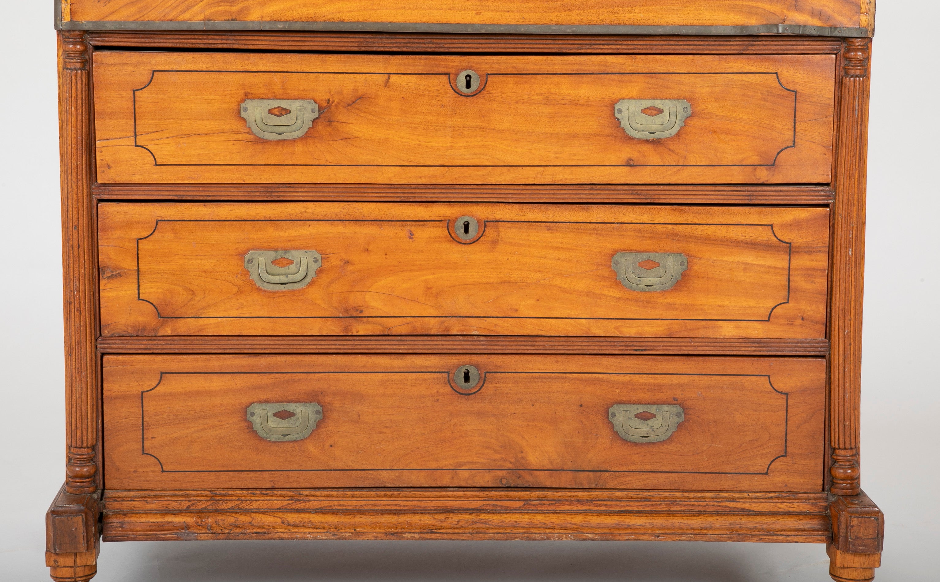 Mid 19th Century Chinese Export Camphorwood One Piece Campaign Chest Avery Dash Collections