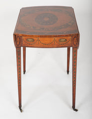 George III Hepplewhite Pembroke Table with Painted Classical Designs