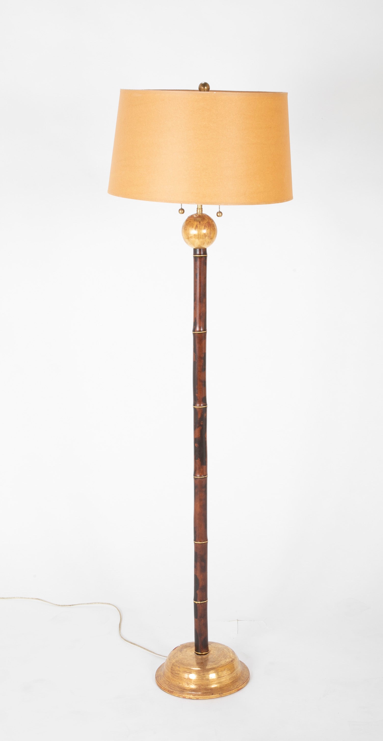20th Century Gilt Faux Bamboo Floor Lamp Avery Dash Collections