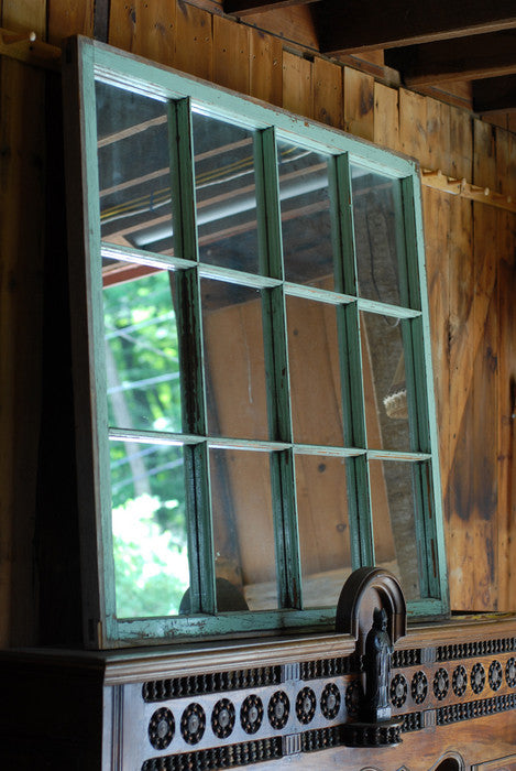 Green 12 Panel Barn Window Mirror Avery Dash Collections