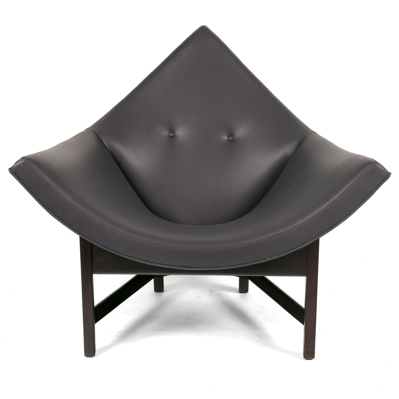 adrian pearsall black leather coconut chair